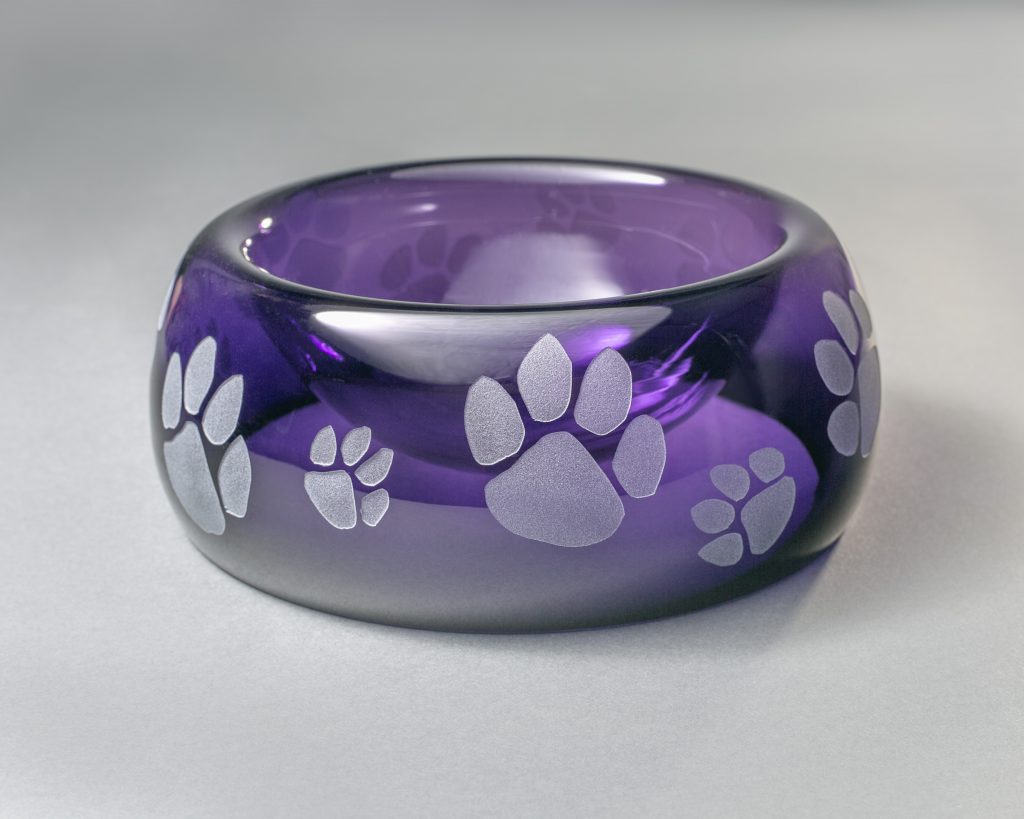 Glass pet shop bowls